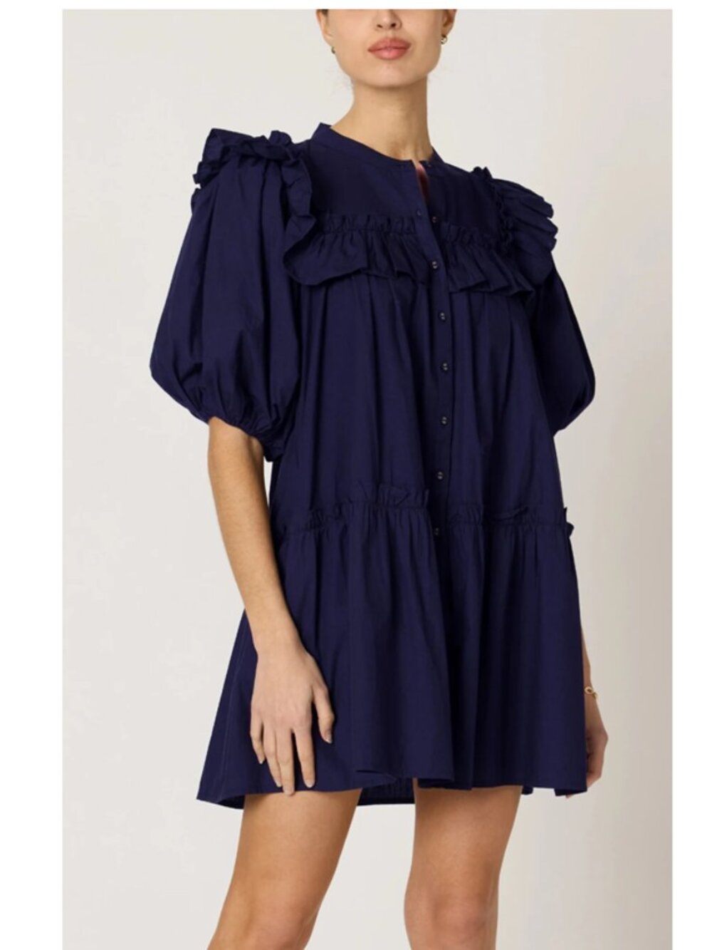 Cleobella Tatiana Mini Dress in Navy Blue - Size Large - EUC